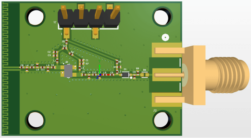 Parasitic inductance formation in the PCB.
